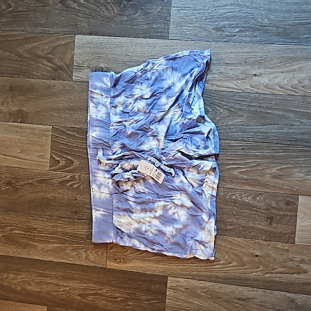 Women's Lightweight Jersey Knit 2-Piece Short Set (Smokey Blue Tie Dye)